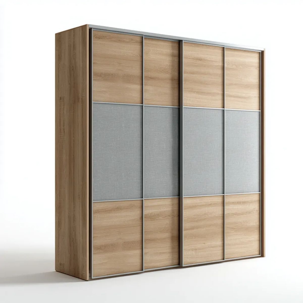 Szafa, 4 przesuwne szafa drzwi w szablonie w szablonie z dębu, 200 x 60 x 220 cm