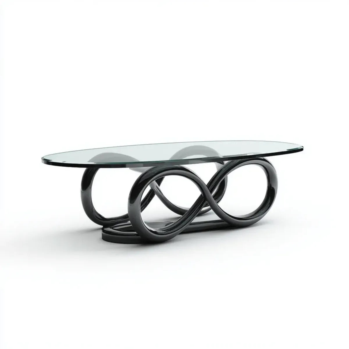 Stolik do kawy Czarny przezroczysty 120 x 60 x 45 cm stal bezpieczne szkło Oval