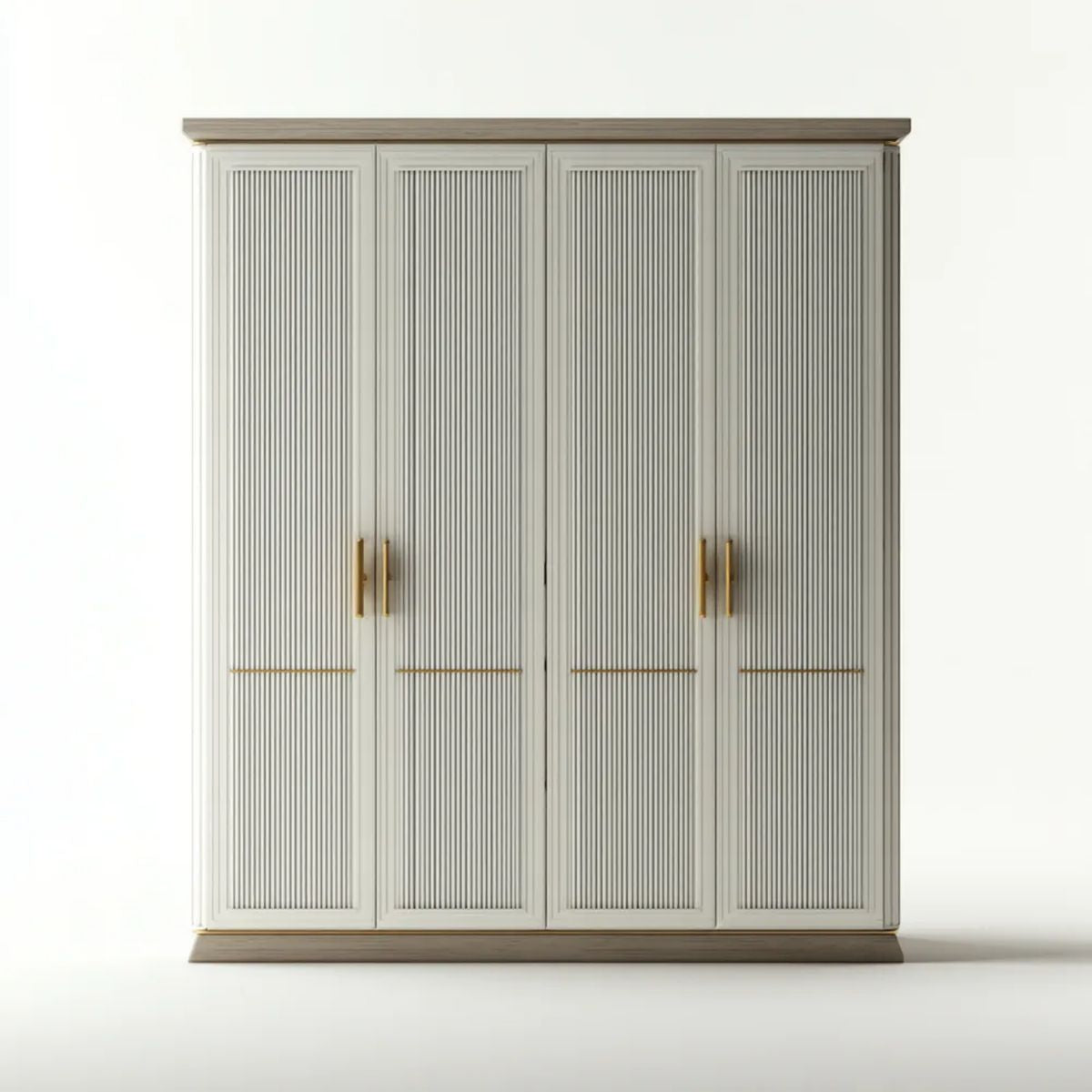 Szafa 4-drzwiowa w panelach MDF British Sire i Description Dark British Brązowy, 200 x 60 x 220 cm