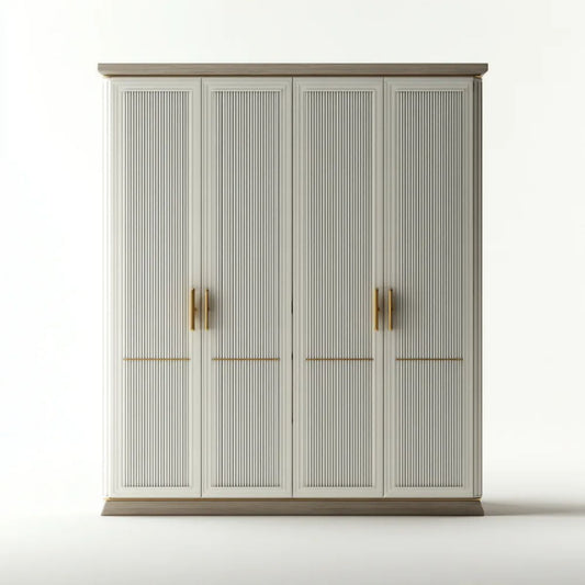 Szafa 4-drzwiowa w panelach MDF British Sire i Description Dark British Brązowy, 200 x 60 x 220 cm