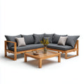 Sofa ogrodowa, Zestaw do tarasu brązowy ciemny szary 200 x 200 cm z litego drewna acacia kształt litery L