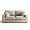 Sofa, 2-fotela Beżżowa 180 x 90 x 88 cm z tapicerką poliestrową z szerokiej taśmy prostokątnej