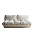 Sofa, 2-fotela Beżżowa 180 x 95 x 78 cm z poliestrowego kordu aksamitu z wyściełaną pianką