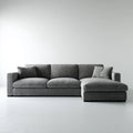 Sofa, 3 fotela w kolorze szarym w 280 x 165 x 85 cm