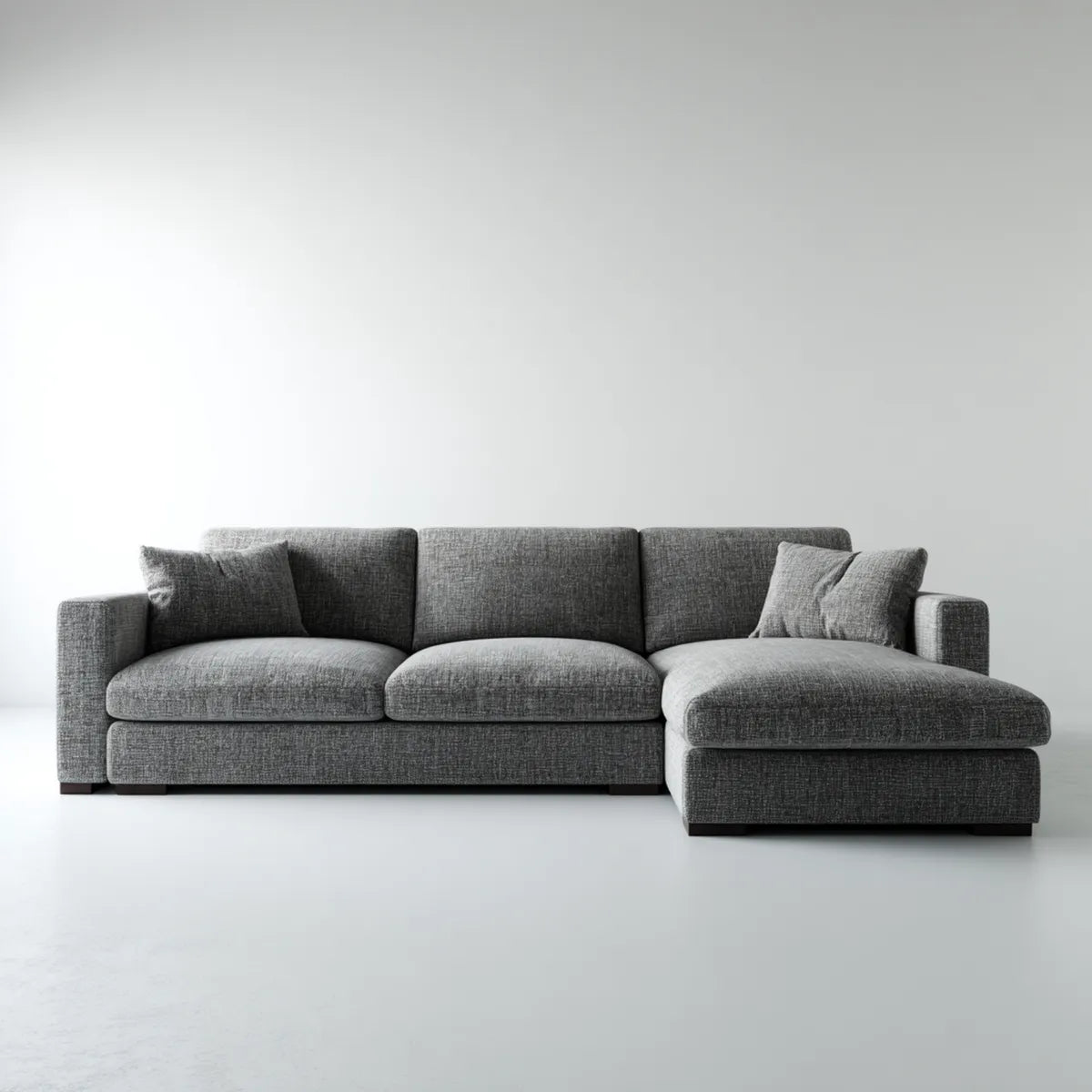 Sofa, 3 fotela w kolorze szarym w 280 x 165 x 85 cm