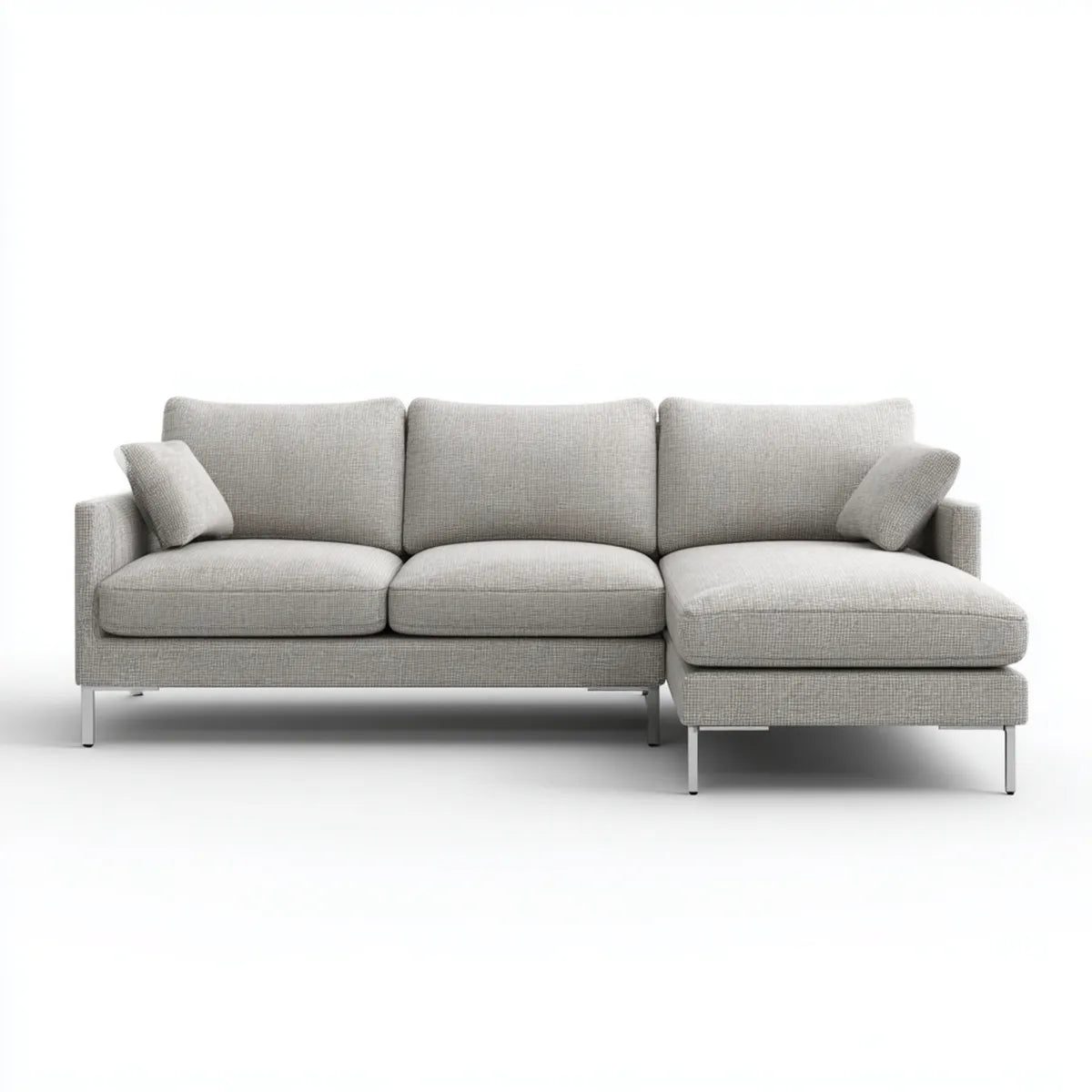 Sofa, 3 fotela poliestrowa kanapa narożna z szezlongiem prostym 280 x 160 x 85 cm