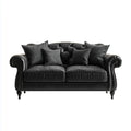 Sofa, Chesterfield 2-osobowa czarna sofa ze skóry syntetycznej PU 180 x 90 x 78 cm