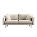 Sofa, 2 fotela z beżowym fotelem 160 x 88 x 82 cm w poliestrze i litym drewnie hewejskim