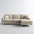 Sofa, 3-osobowa rozkładana kanapa beżowa 250 x 160 x 85 cm poliester ze stalowych nóg