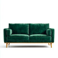 Sofa, Emerald zielony sofa 2 miejsca 170 x 85 x 85 cm w prostokątnym poliestrowym aksamicie