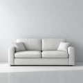 Sofa, 2 fotela prosta sofa biała 180 x 90 x 85 cm w prostokątnym kształcie poliester z poduszkami