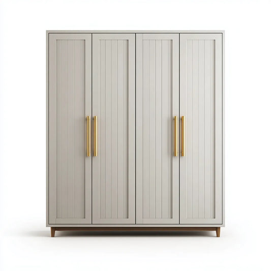Szafa 4-drzwiowa Greige Złota 180 x 60 x 200 cm MDF prostokątna