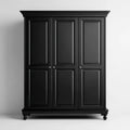 Szafa 3-drzwiowa Czarna 150 x 60 x 200 cm MDF prostokątna