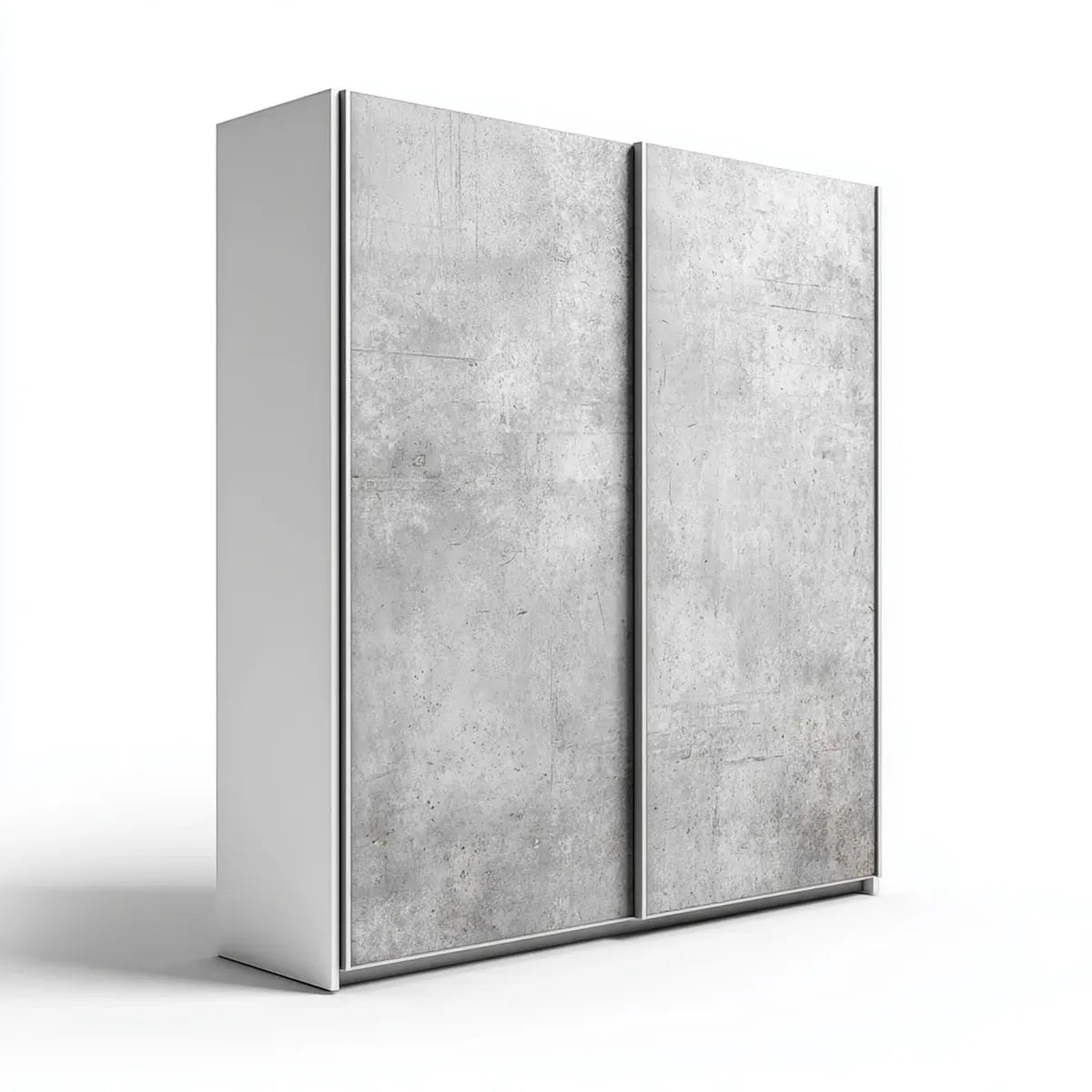 Szafa z drzwiami przesuwnymi, szary dekor betonu 120 x 60 x 200 cm prostokątna płyta wiórowa