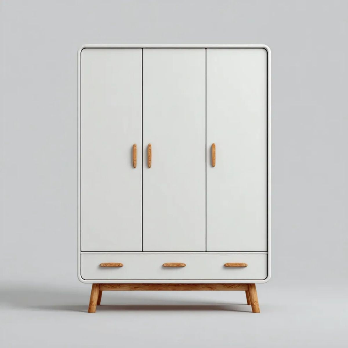 Szafa, Szafka na drzwi 3-drzwiowe i 3-białe szuflady w MDF i lite piankowe 120 x 55 x 180 cm