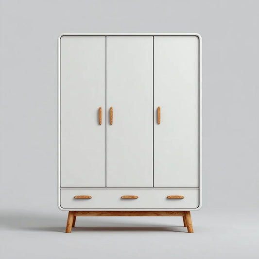 Szafa, Szafka na drzwi 3-drzwiowe i 3-białe szuflady w MDF i lite piankowe 120 x 55 x 180 cm