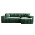 Sofa, 3 fotela narożna sofa z syreną, zielonym poliestrem, 250 x 160 x 85 cm
