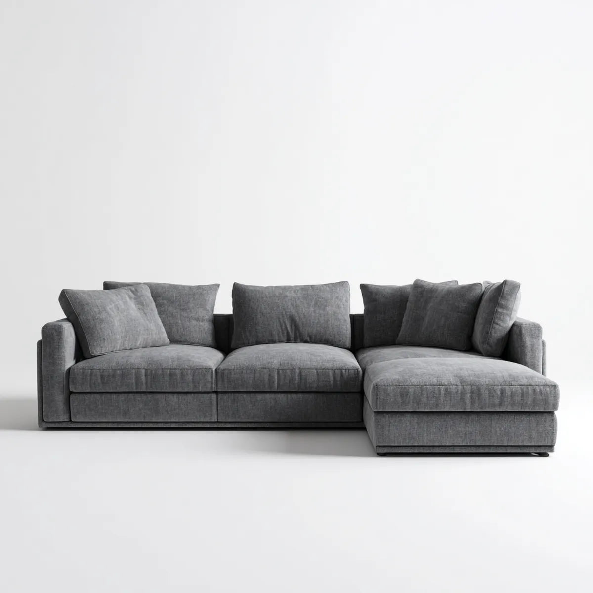 Sofa, 4 fotela z prostokątnym, ciemnoszarym kształtem poliestru 280 x 160 x 85 cm