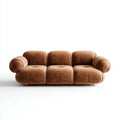 Sofa, 3 fotela brązowa sofa w poliestrowym aksamicie o okrągłym kształcie 240 x 100 x 78 cm