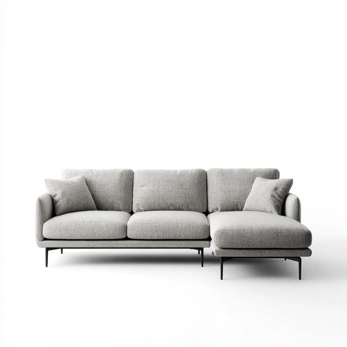 Sofa, 3 fotela poliestrowa sofa szara 280 x 160 x 85 cm