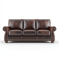 Sofa 3 miejsca ciemnobrązowe 210 x 90 x 90 cm poliuretanowe powłoki proste