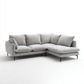 Sofa z szezlongiem na prawym szarym poliestrze 270 x 170 x 85 cm