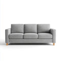 Sofa, 3 fotela prosta sofa w poliestrze i litym drewnie 200 x 86 x 85 cm