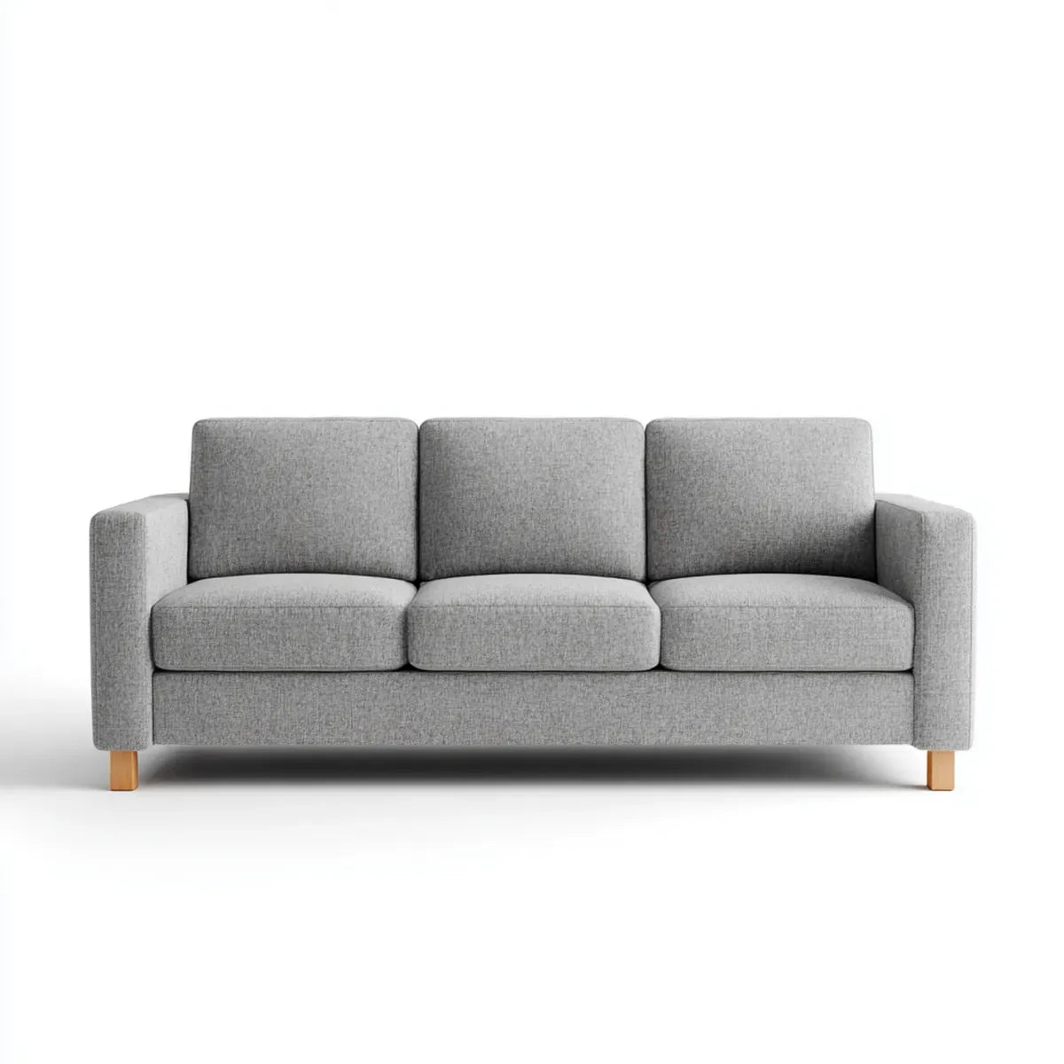 Sofa, 3 fotela prosta sofa w poliestrze i litym drewnie 200 x 86 x 85 cm
