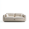 Sofa, Podwójna sofa beżowa 180 x 90 x 75 cm w zaokrąglonym kształcie poliestrowym