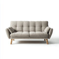 Sofa, Beżowa sofa 3 fotelowa 190 x 85 x 90 cm poliester z litymi nogami z drewna